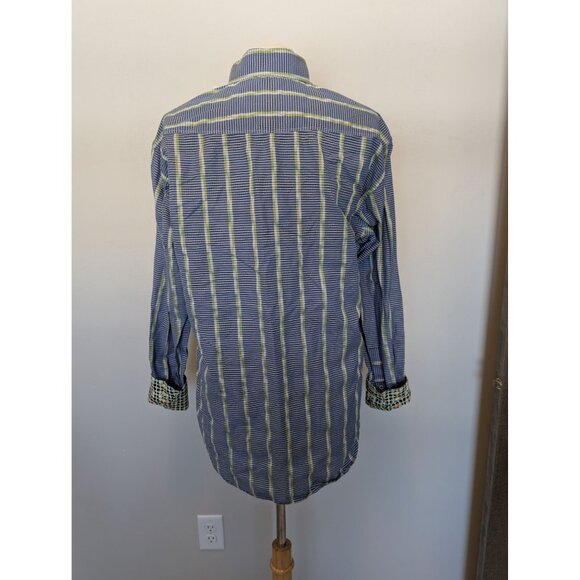 Robert Graham Large Casual Shirt Flip Cuff, stripes, Button Down - Picture 4 of 6